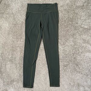Athleta High Rise Supplex Nylon Leggings Small Dark Green Yoga Pants